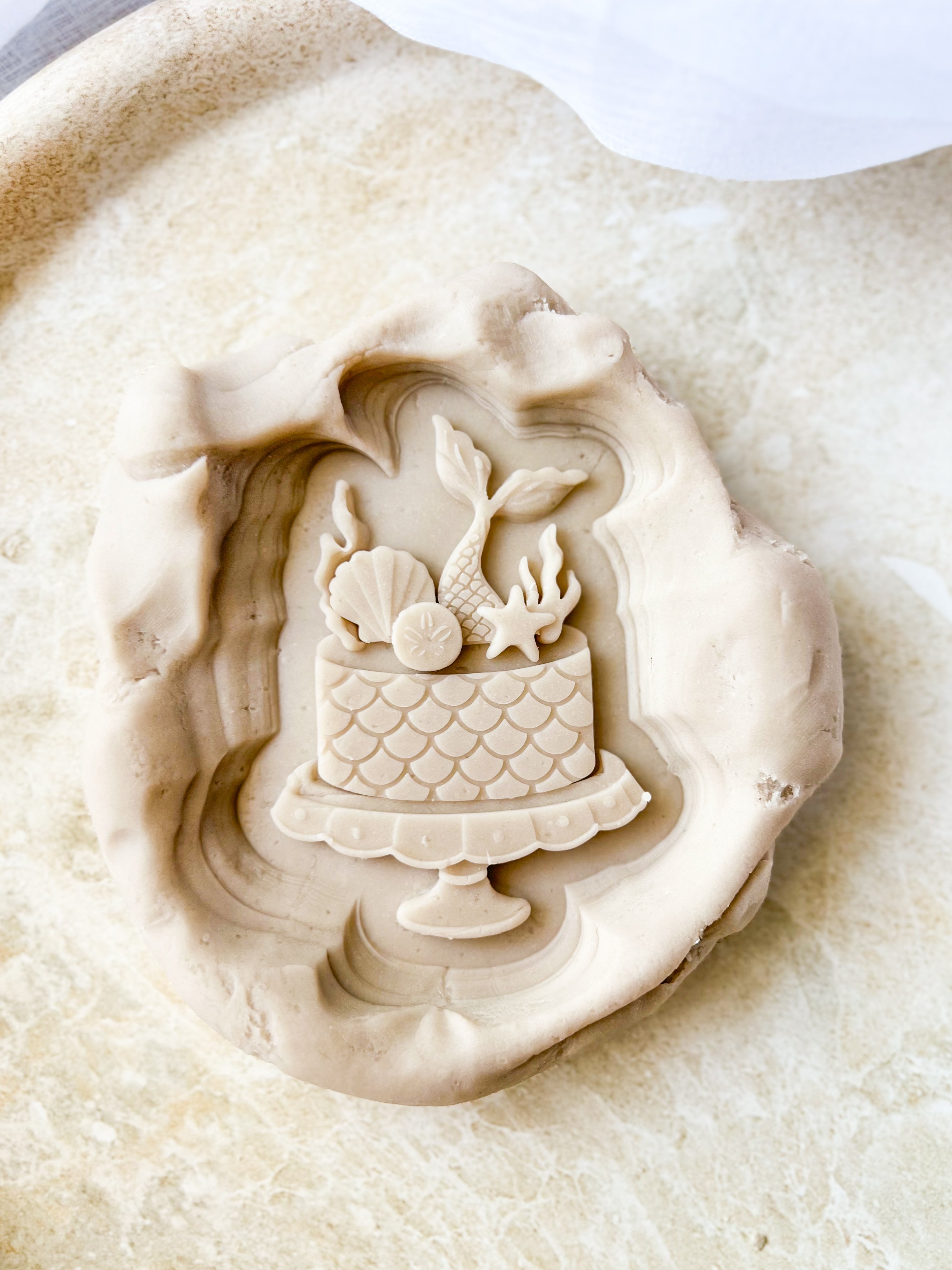 Mermaid cake debosser and cutter