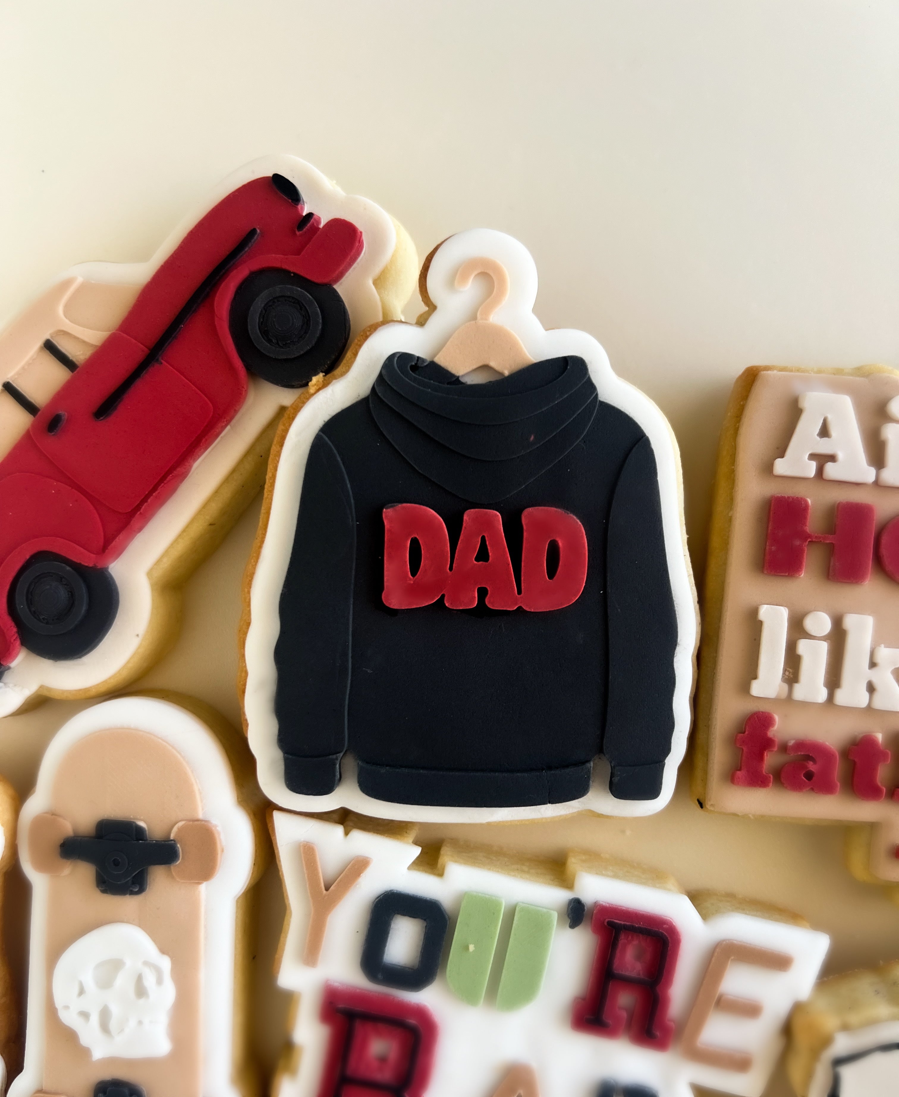 Dad hoodie debosser and cutter