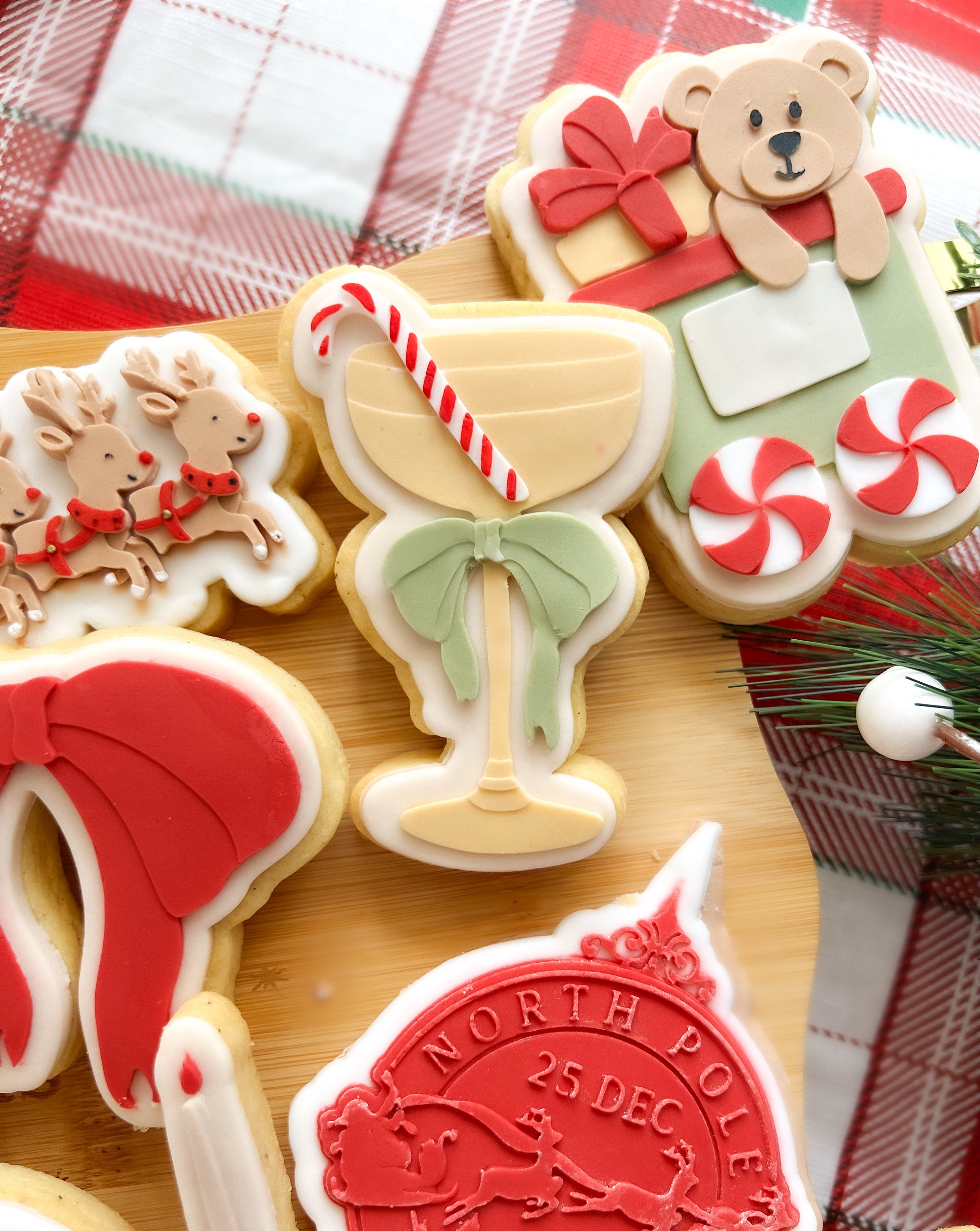 Cocktail with candy cane debosser and cutter