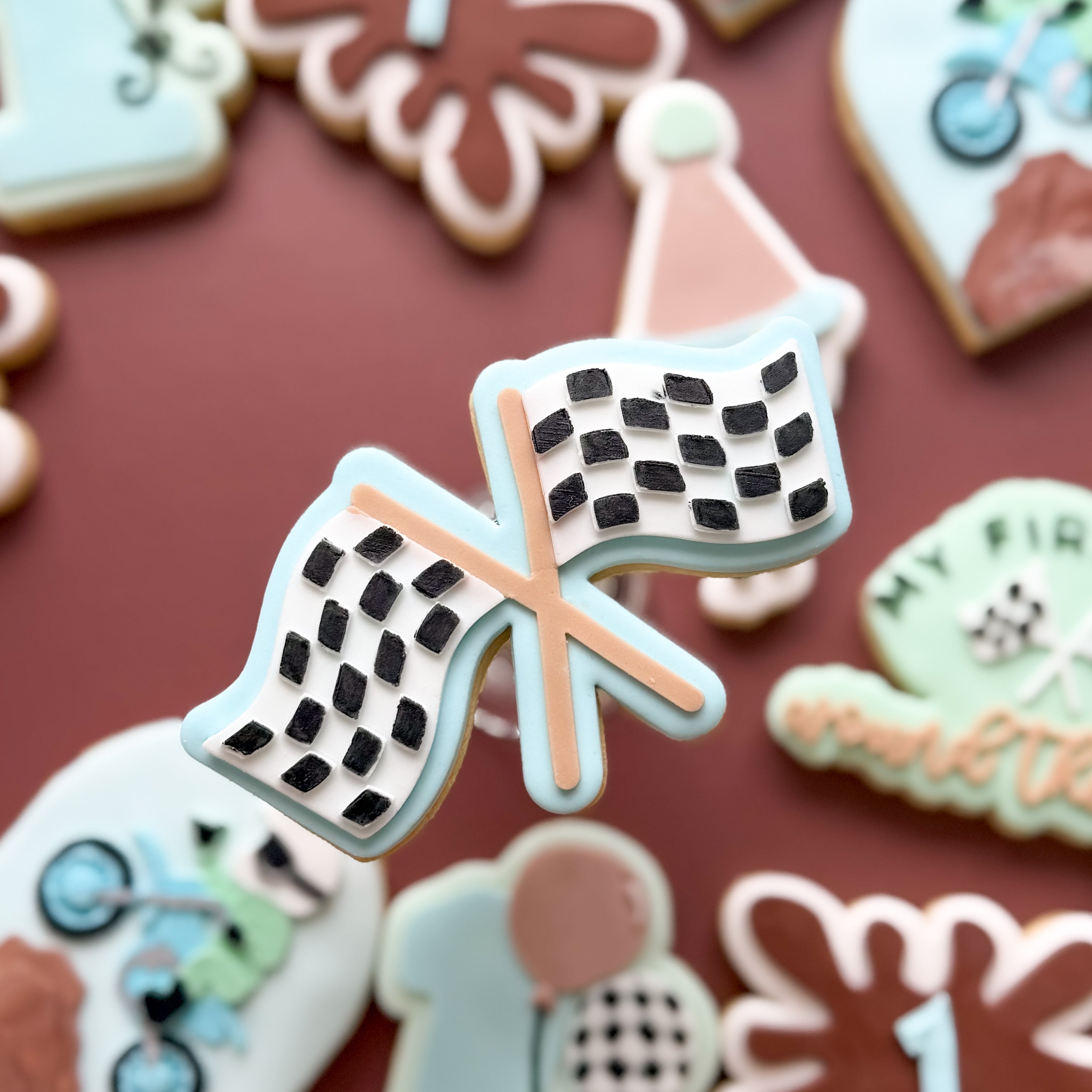 Race flags debosser and cutter