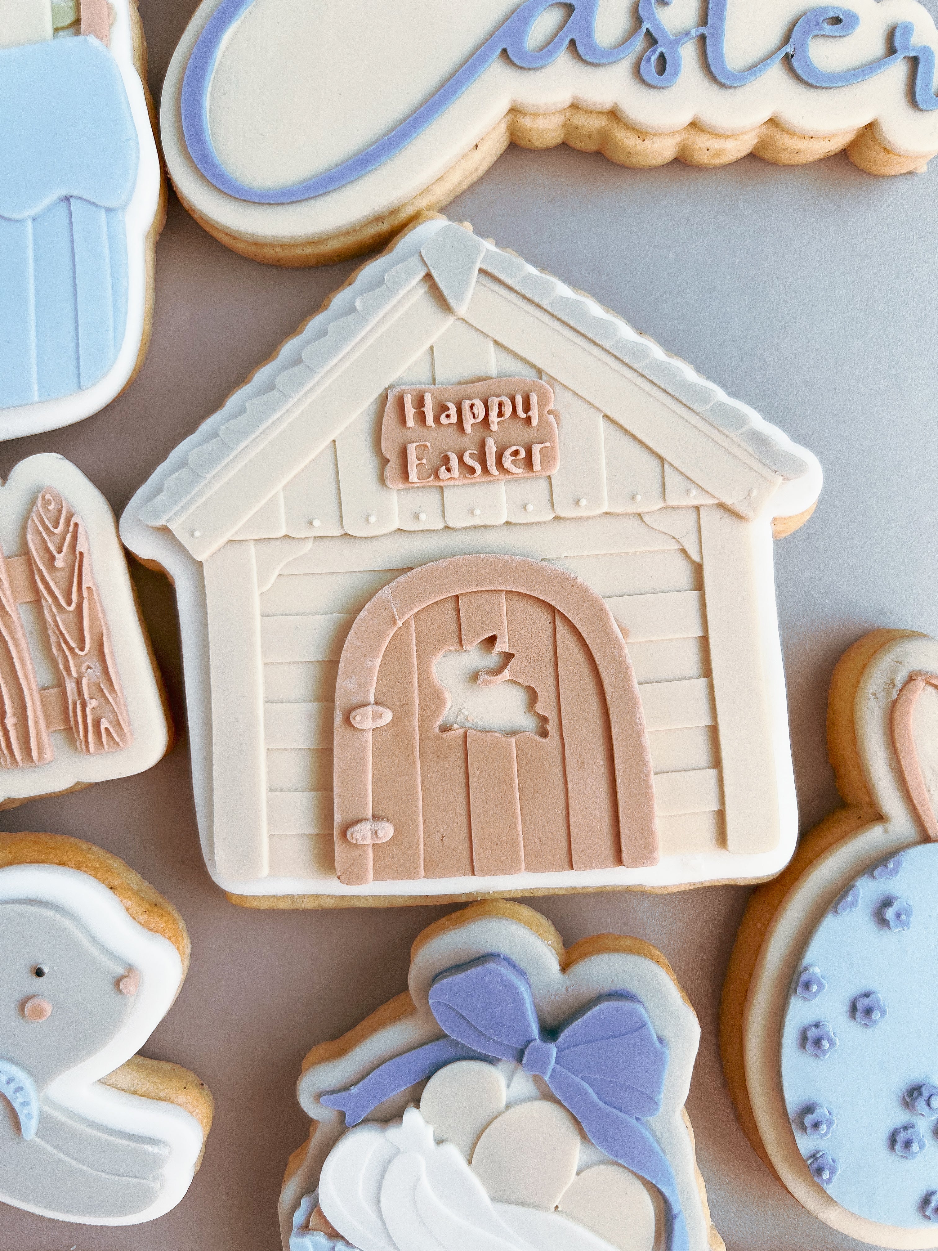 Wooden bunny house debosser and cutter