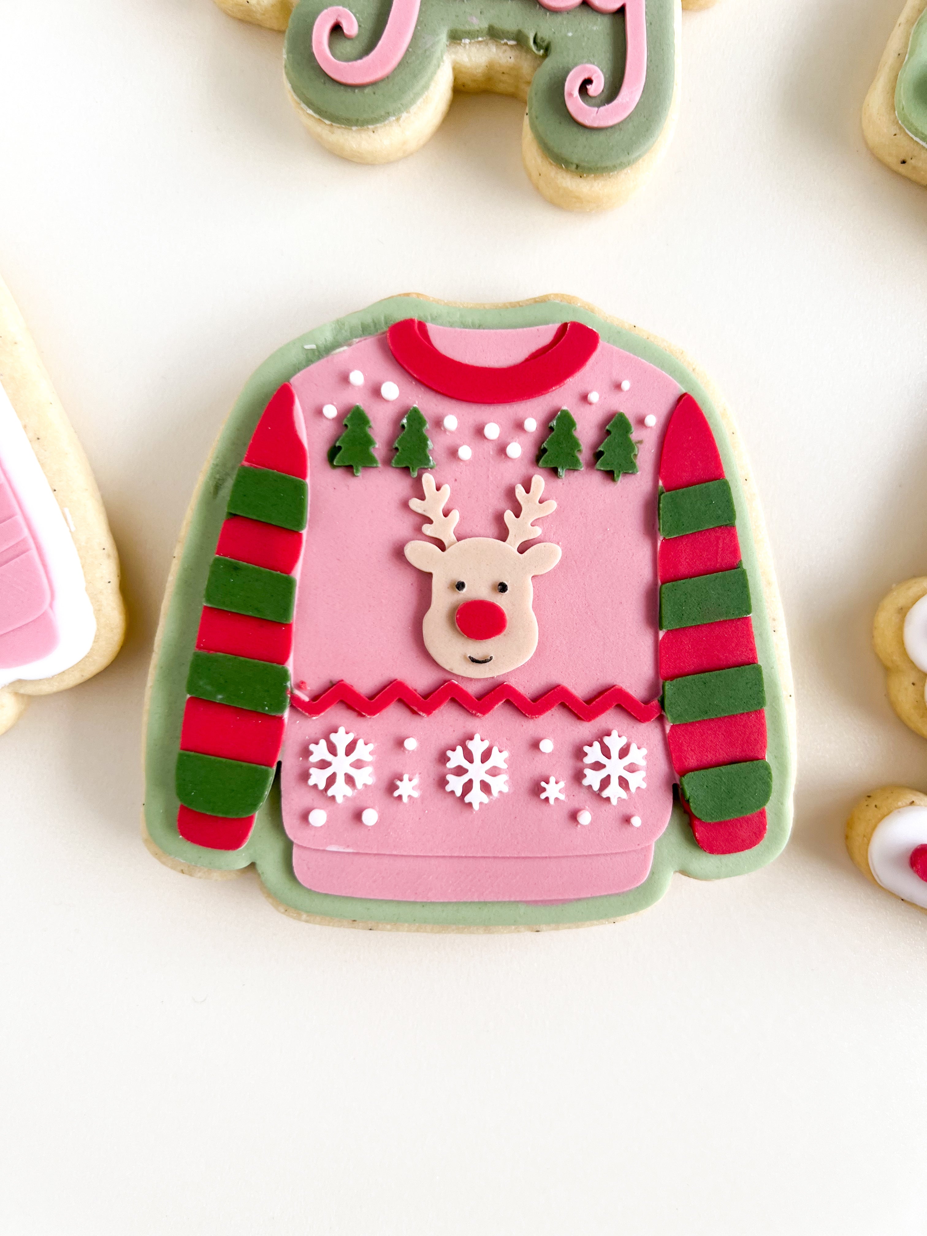 Reindeer christmas sweater debosser and cutter