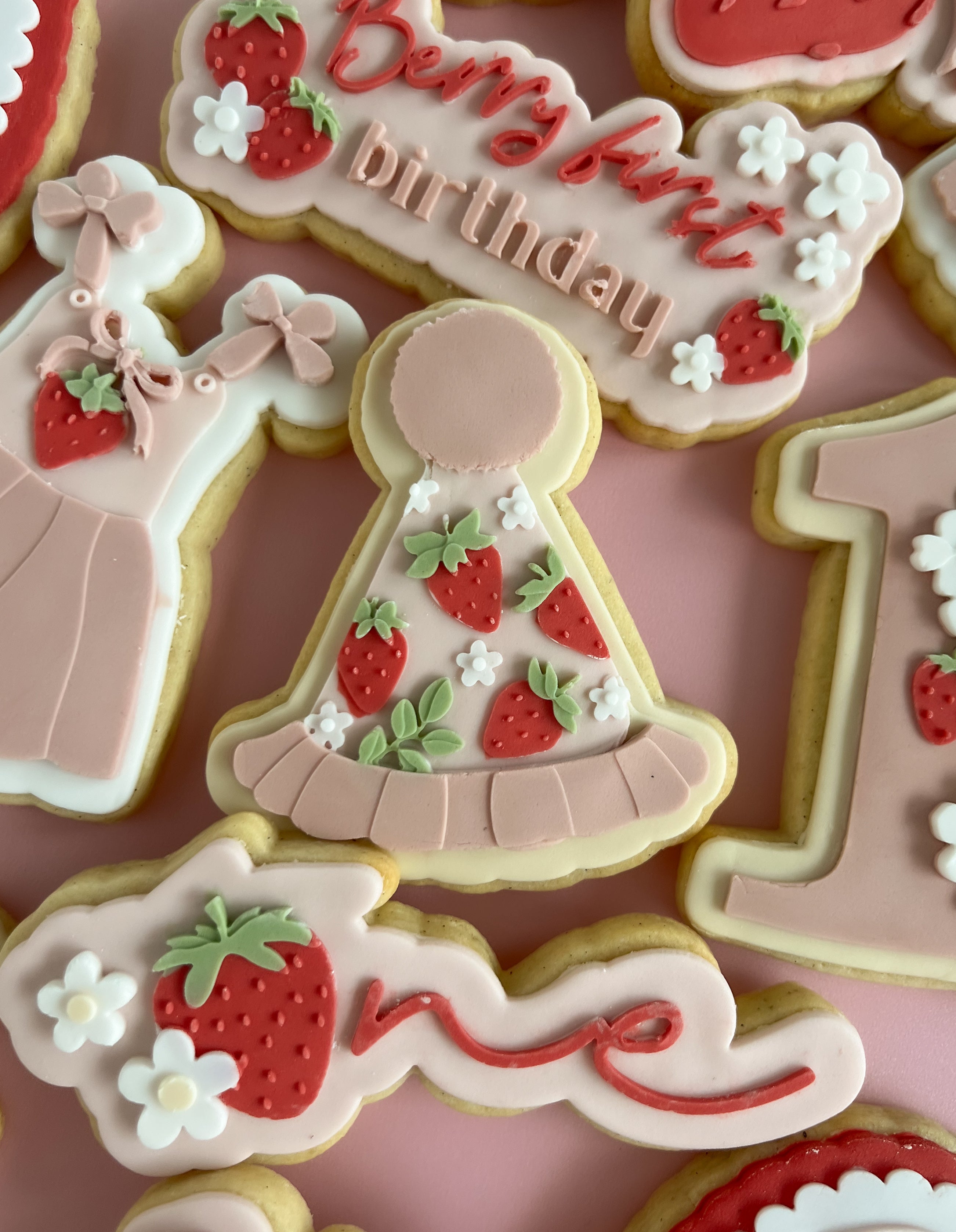 Strawberry party hat debosser and cutter