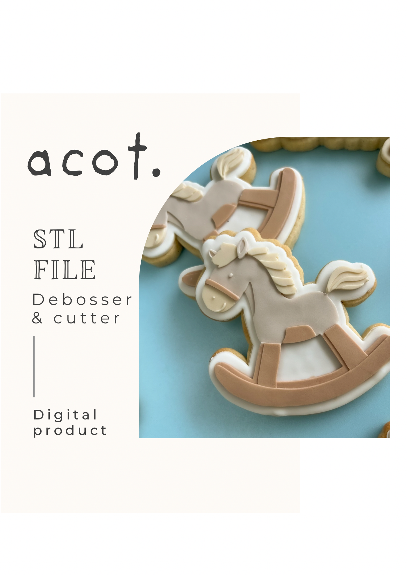 STL FILE Rocking horse debosser and cutter