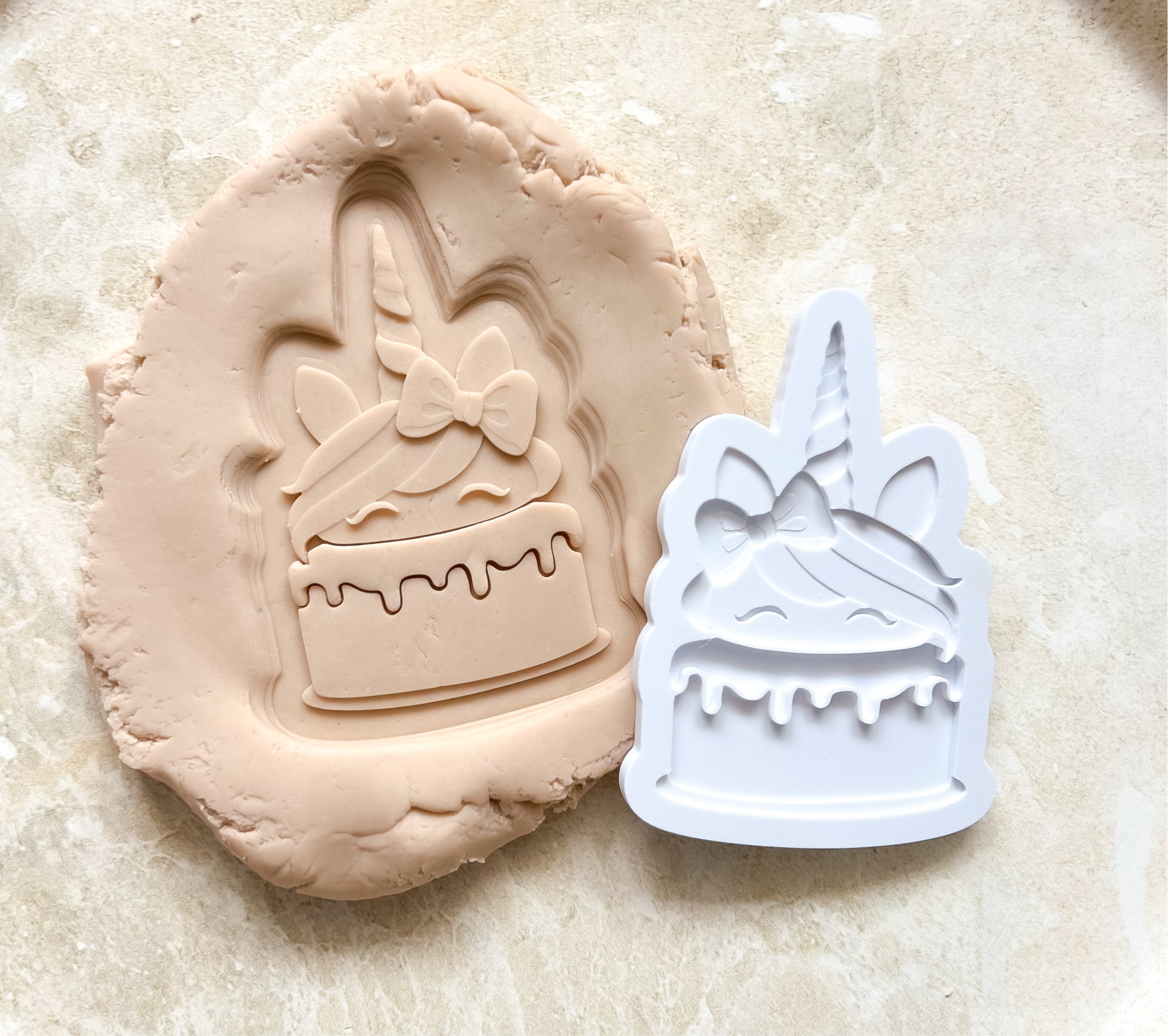 Unicorn cake debosser and cutter