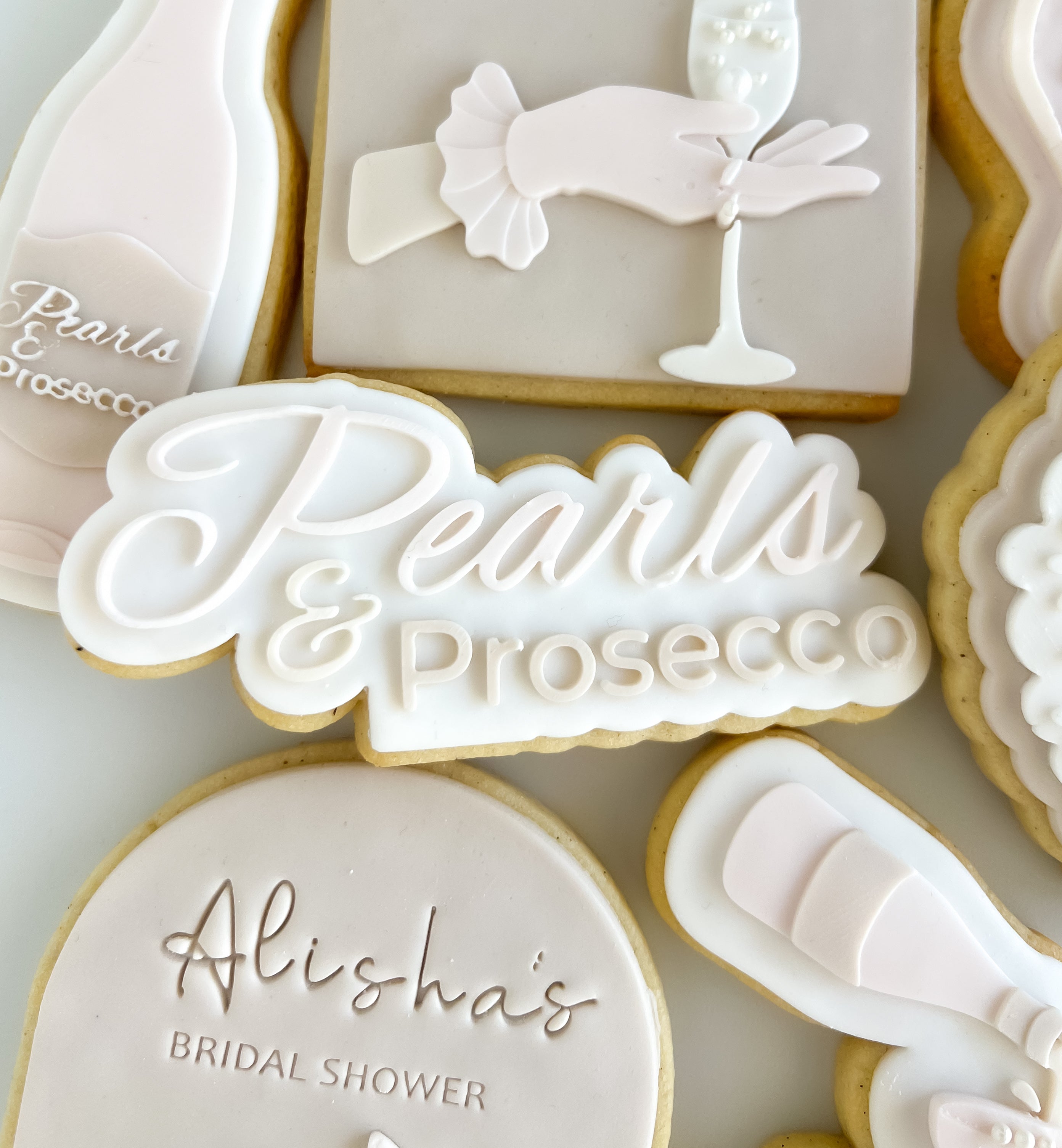 Pearls and prosecco words debosser and cutter