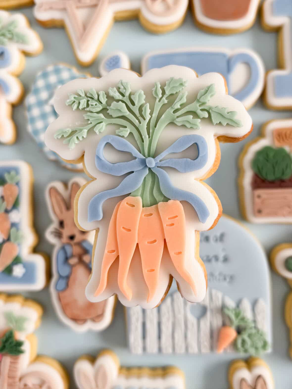 Bunch of carrots with bow debosser and cutter