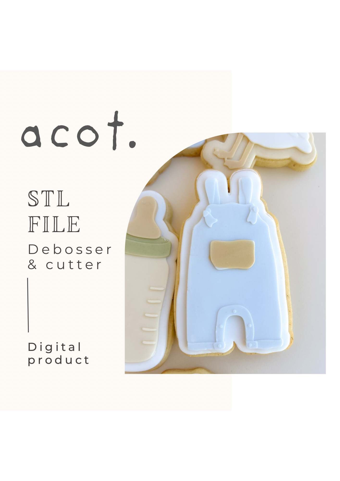 STL FILE Tied baby onesie debosser and cutter