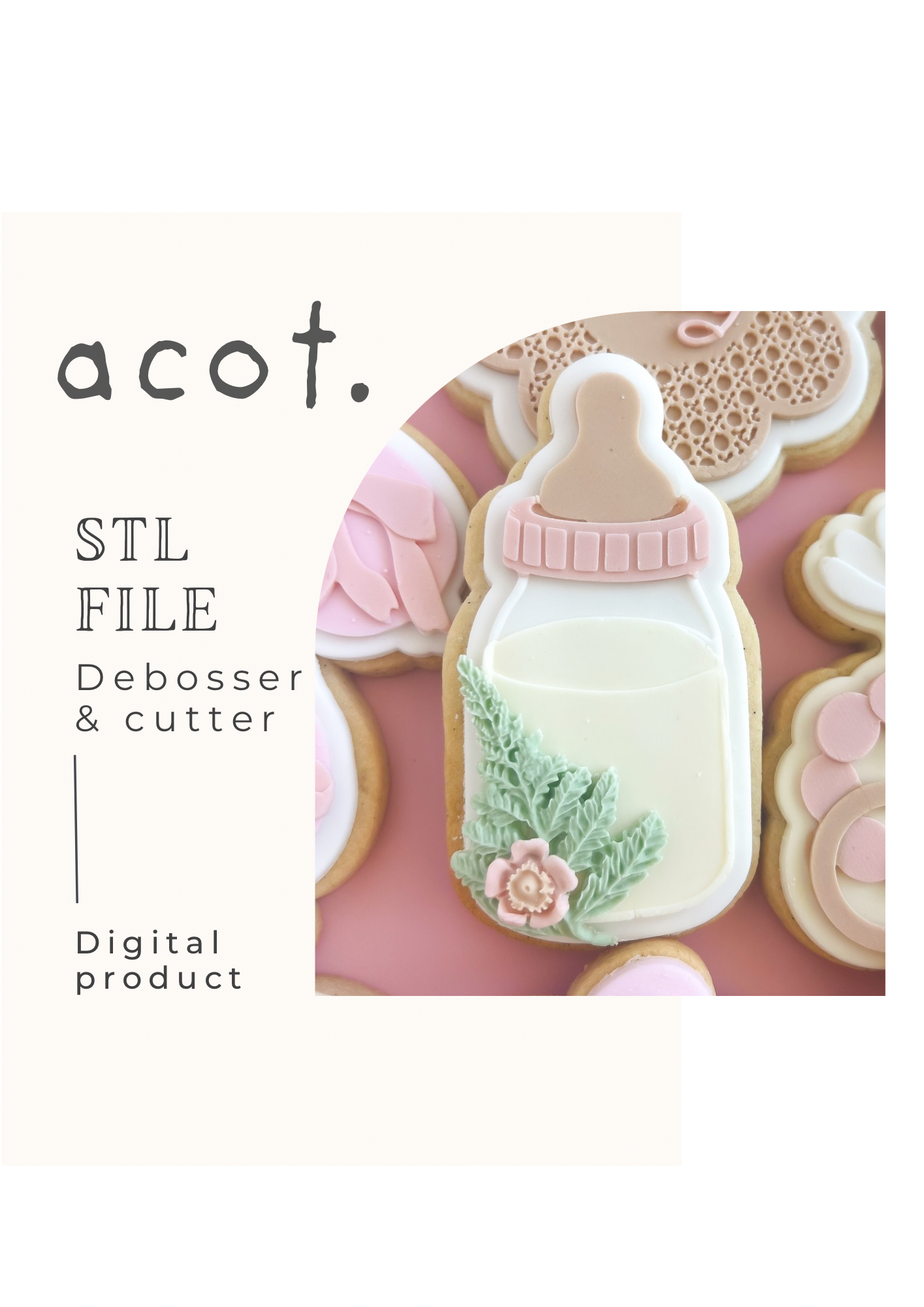 STL FILE Baby bottle debosser and cutter