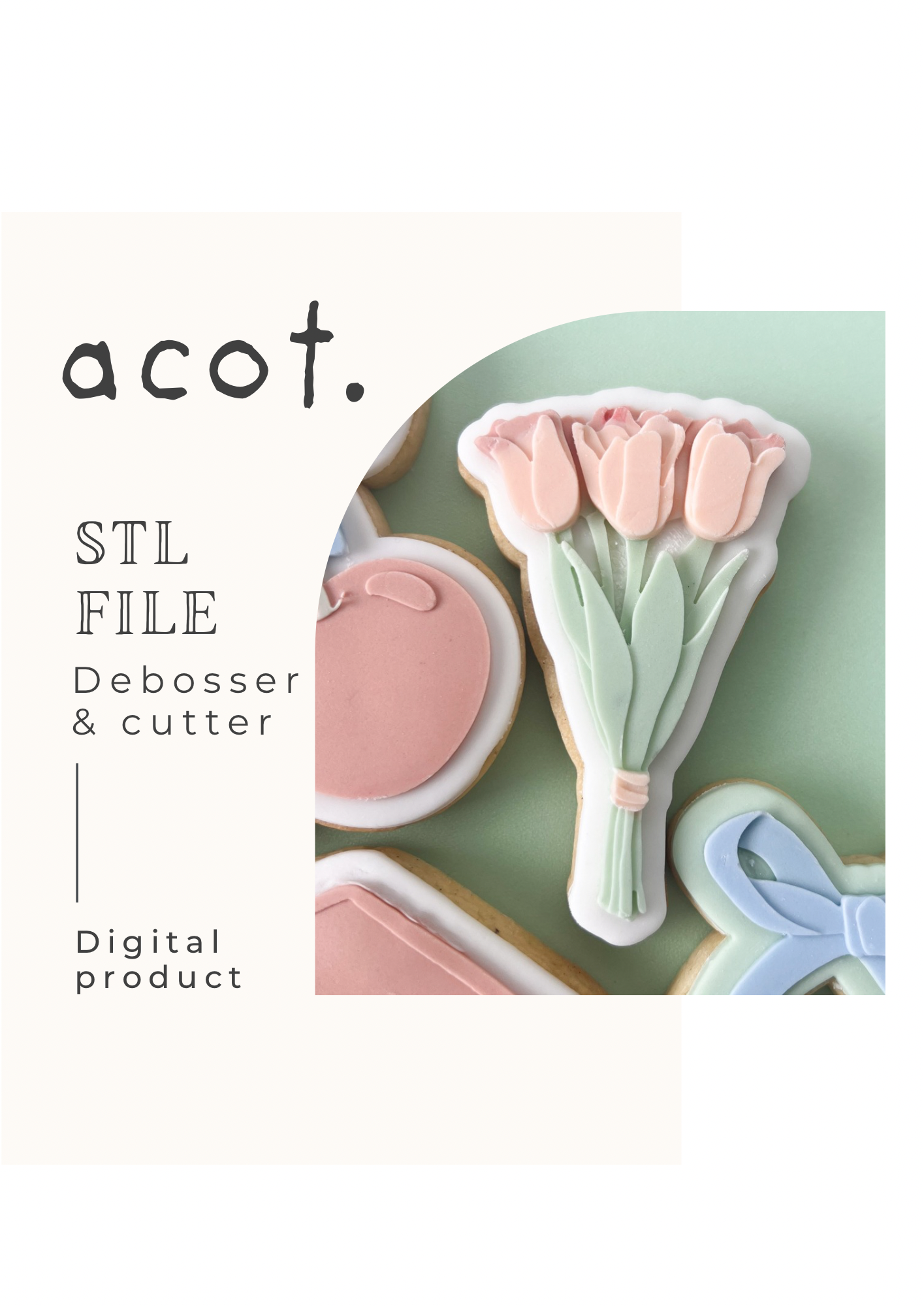 STL FILE Tulips debosser and cutter