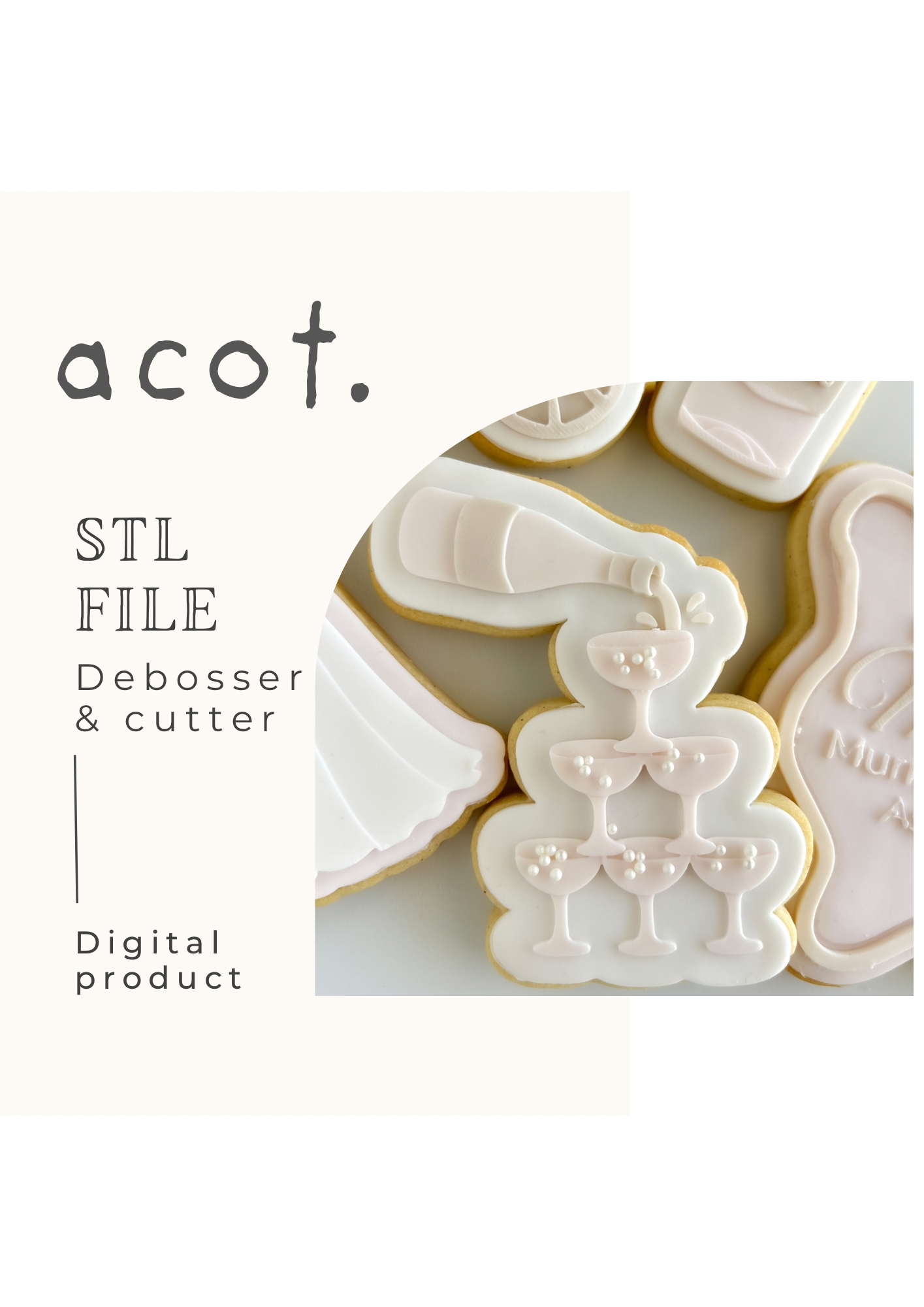 STL FILE Champagne tower debosser and cutter