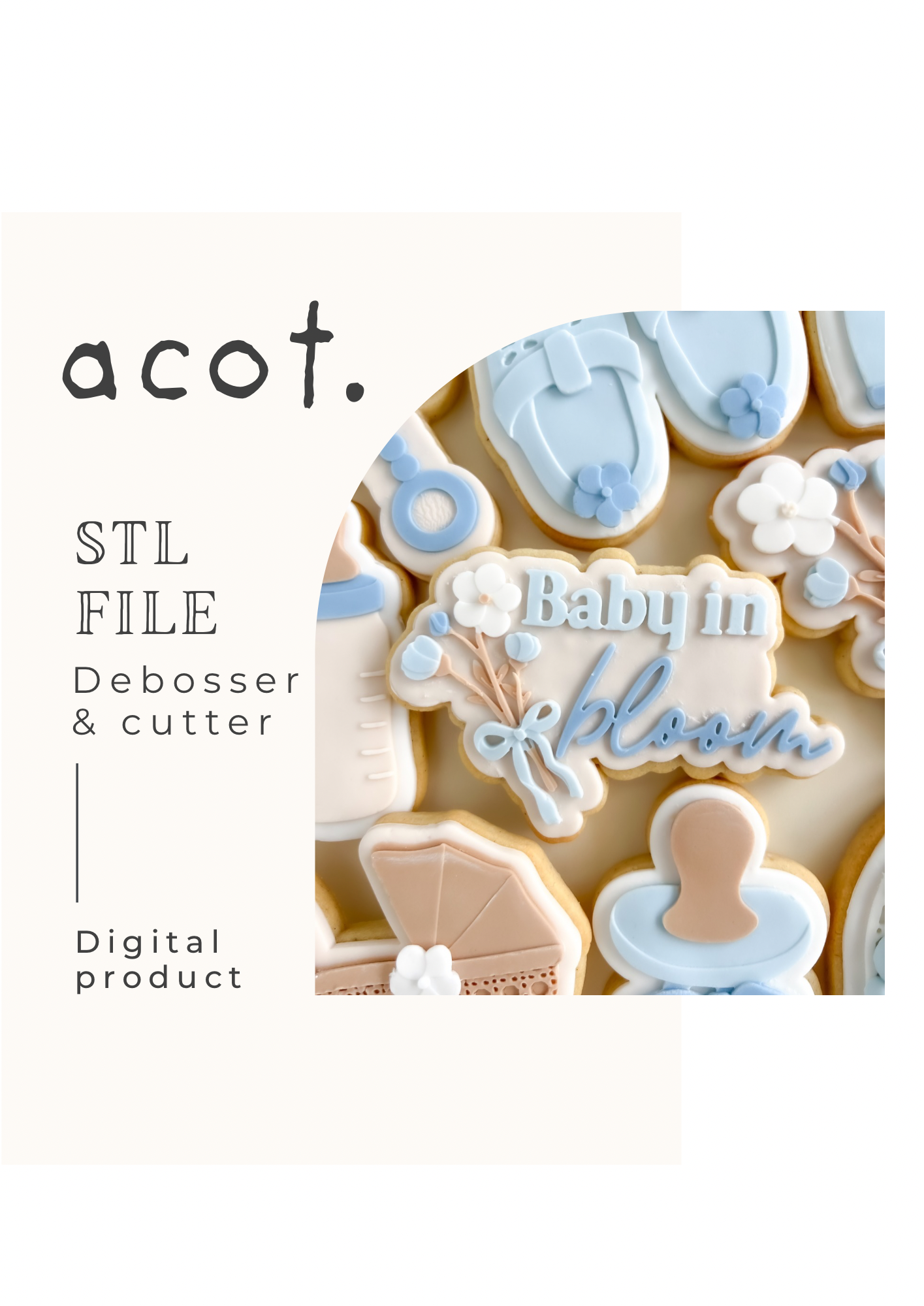 STL FILE Baby in bloom V2 debosser and cutter