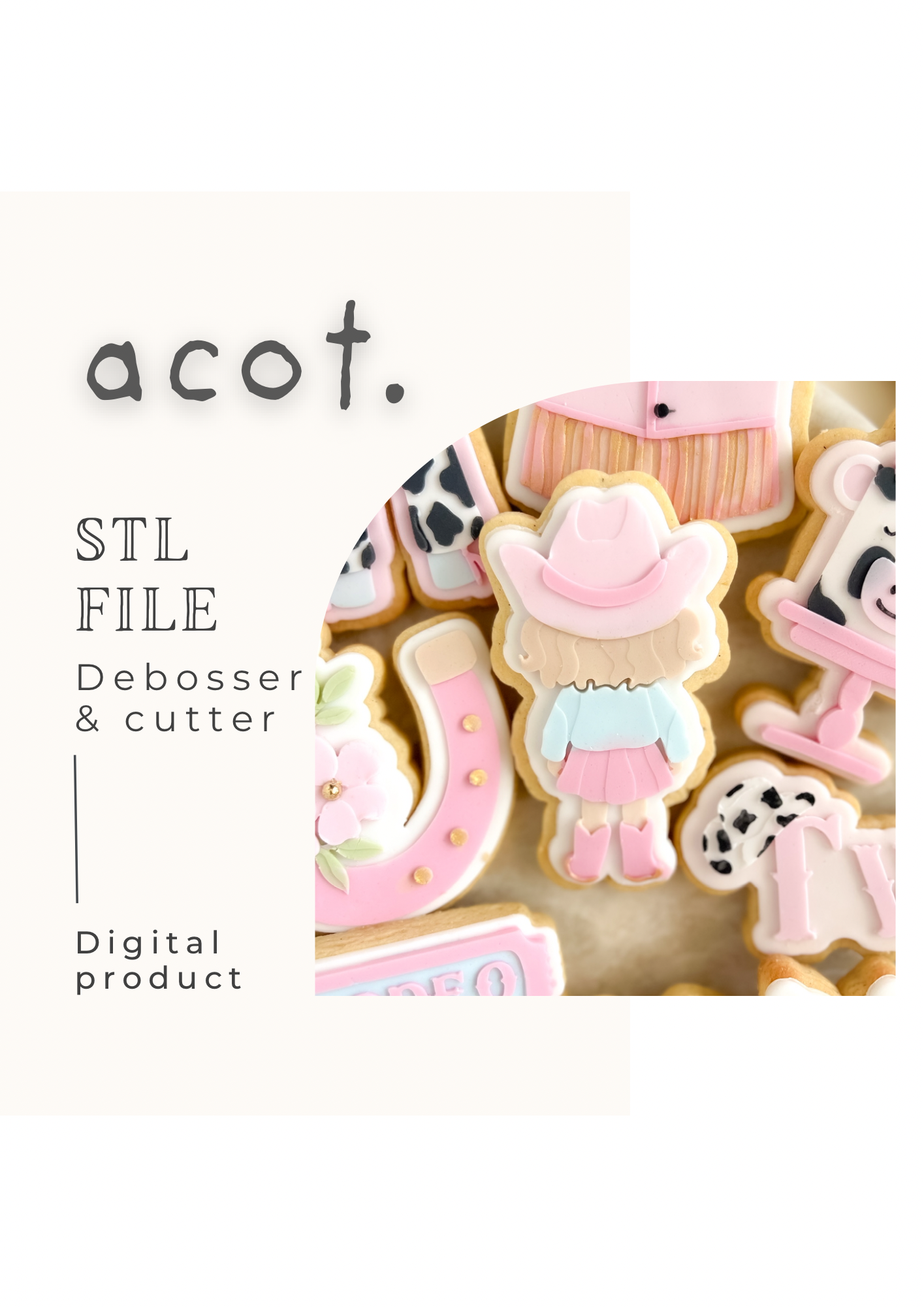 STL FILE Little cowgirl debosser and cutter