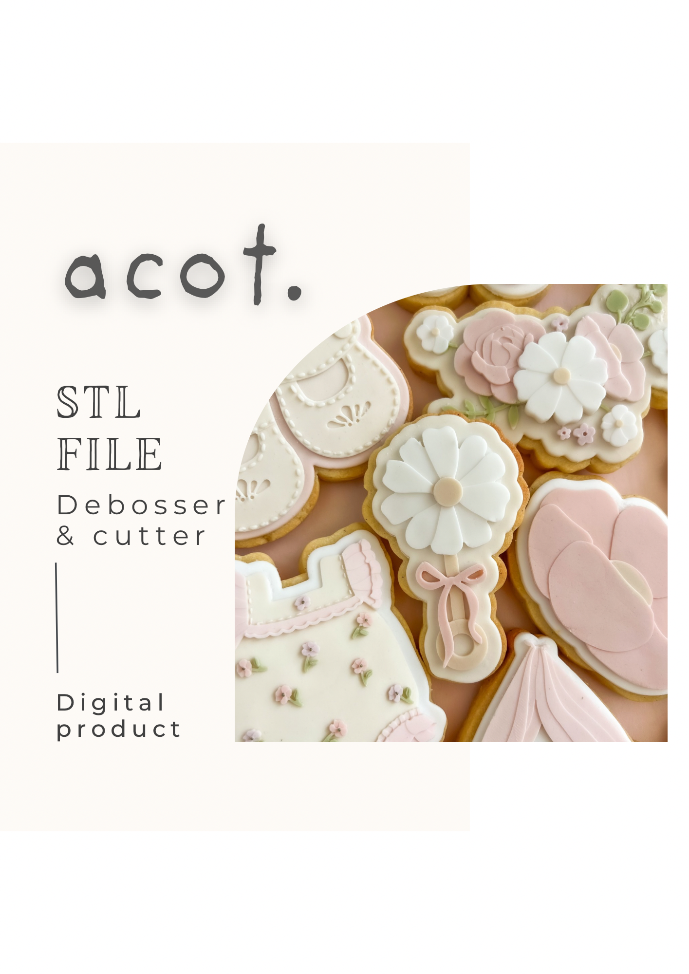 STL FILE Daisy baby rattle V2 debosser and cutter
