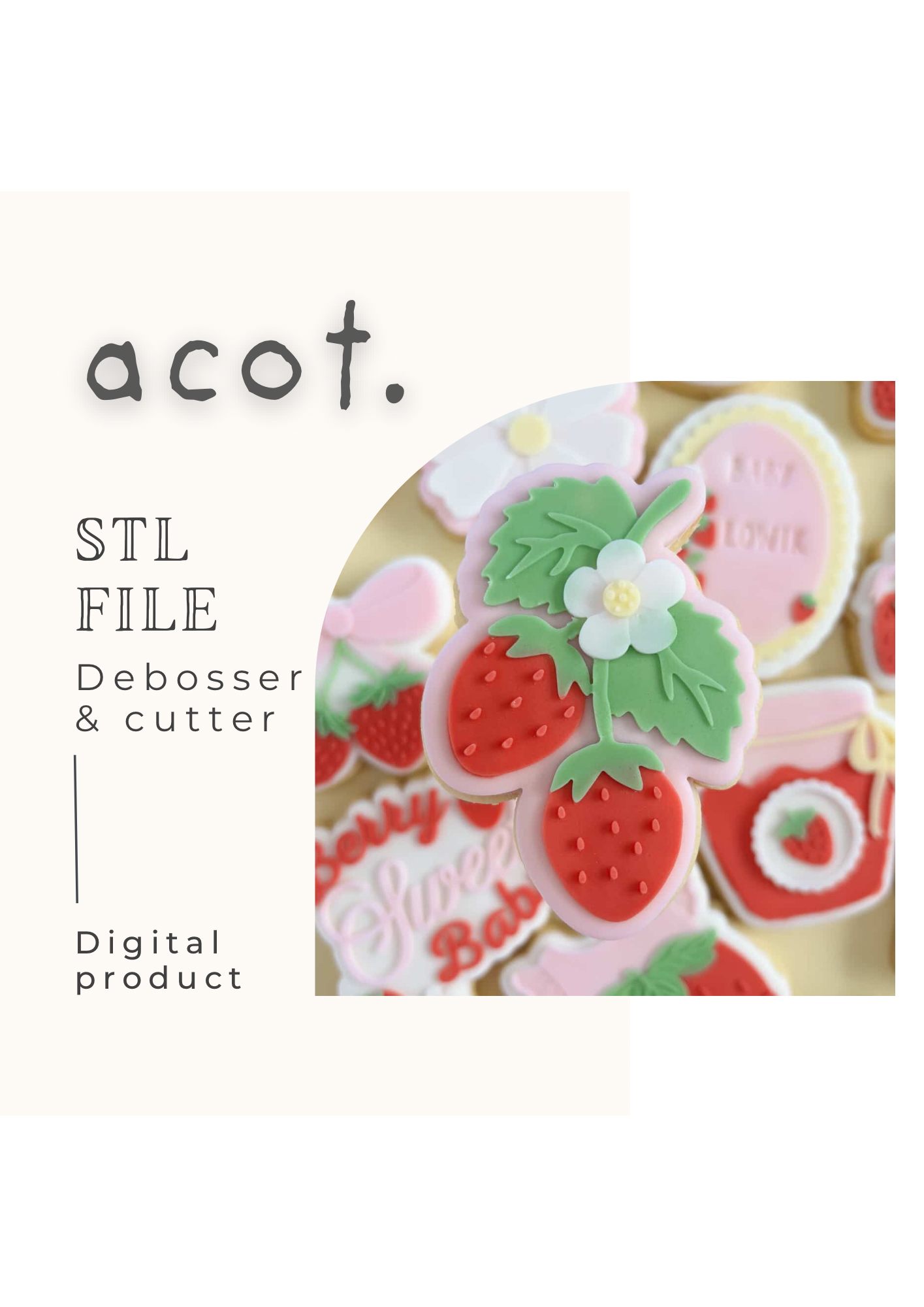 STL FILE Strawberries debosser and cutter