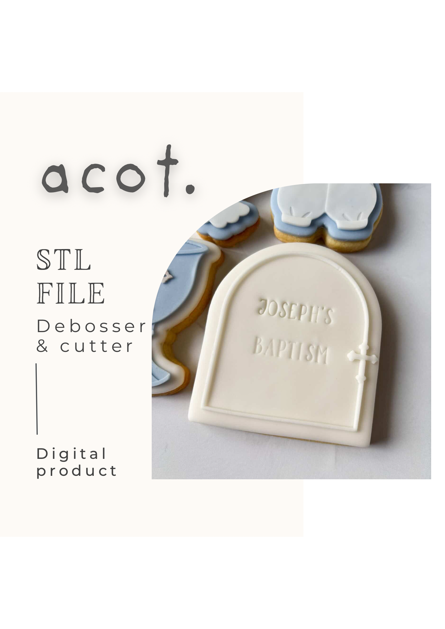 STL FILE Cross on arch frame debosser and cutter