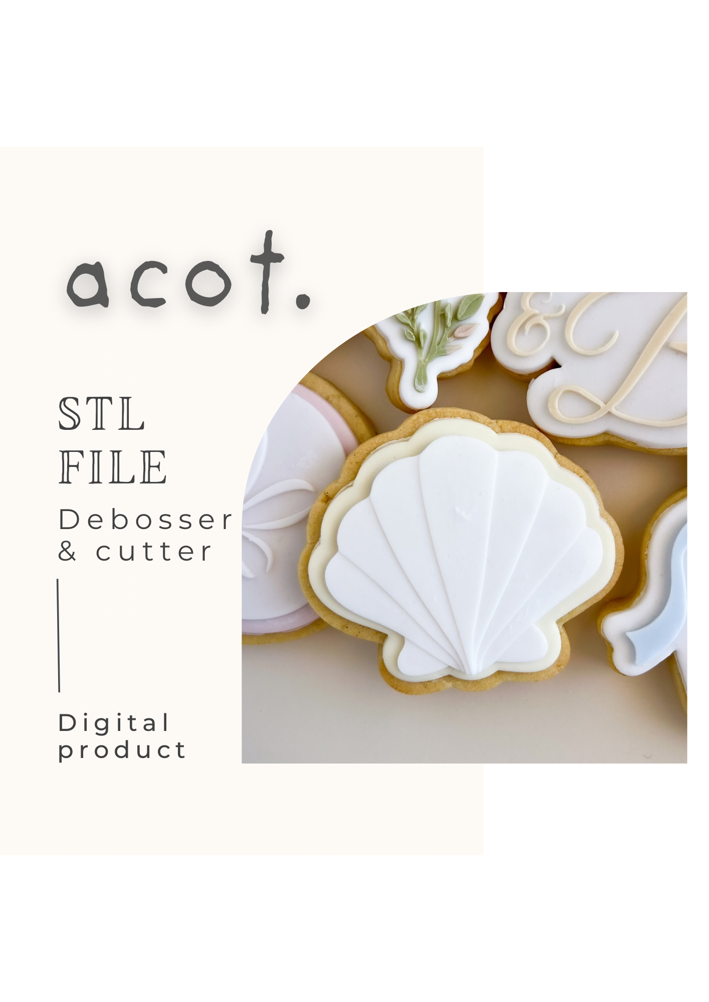 STL FILE Scalloped shell V2 debosser and cutter