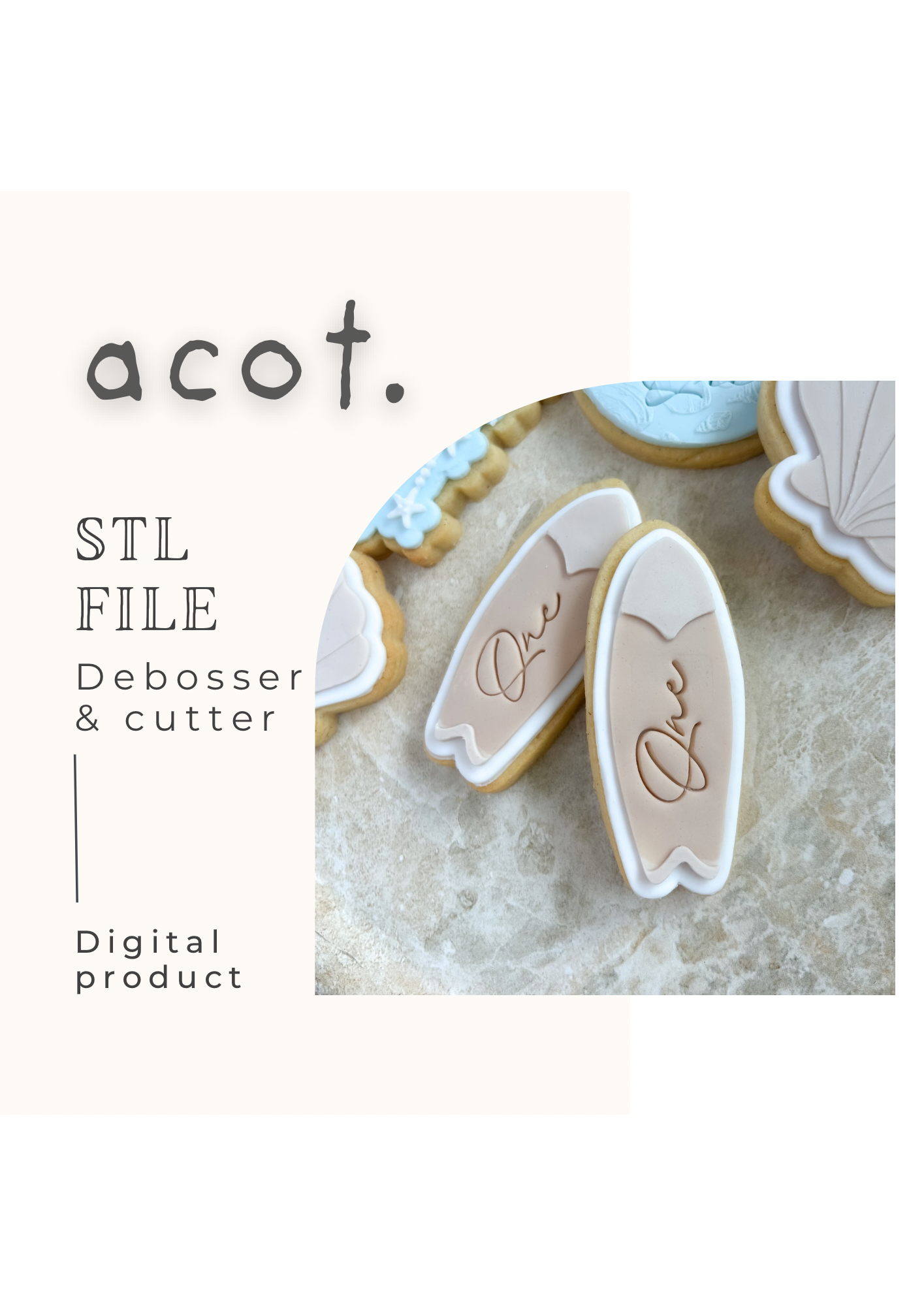 STL FILE Plain surf board debosser and cutter