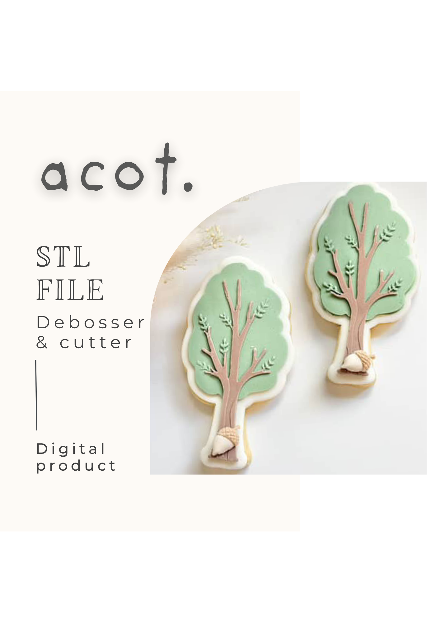 STL FILE Woodland tree debosser and cutter