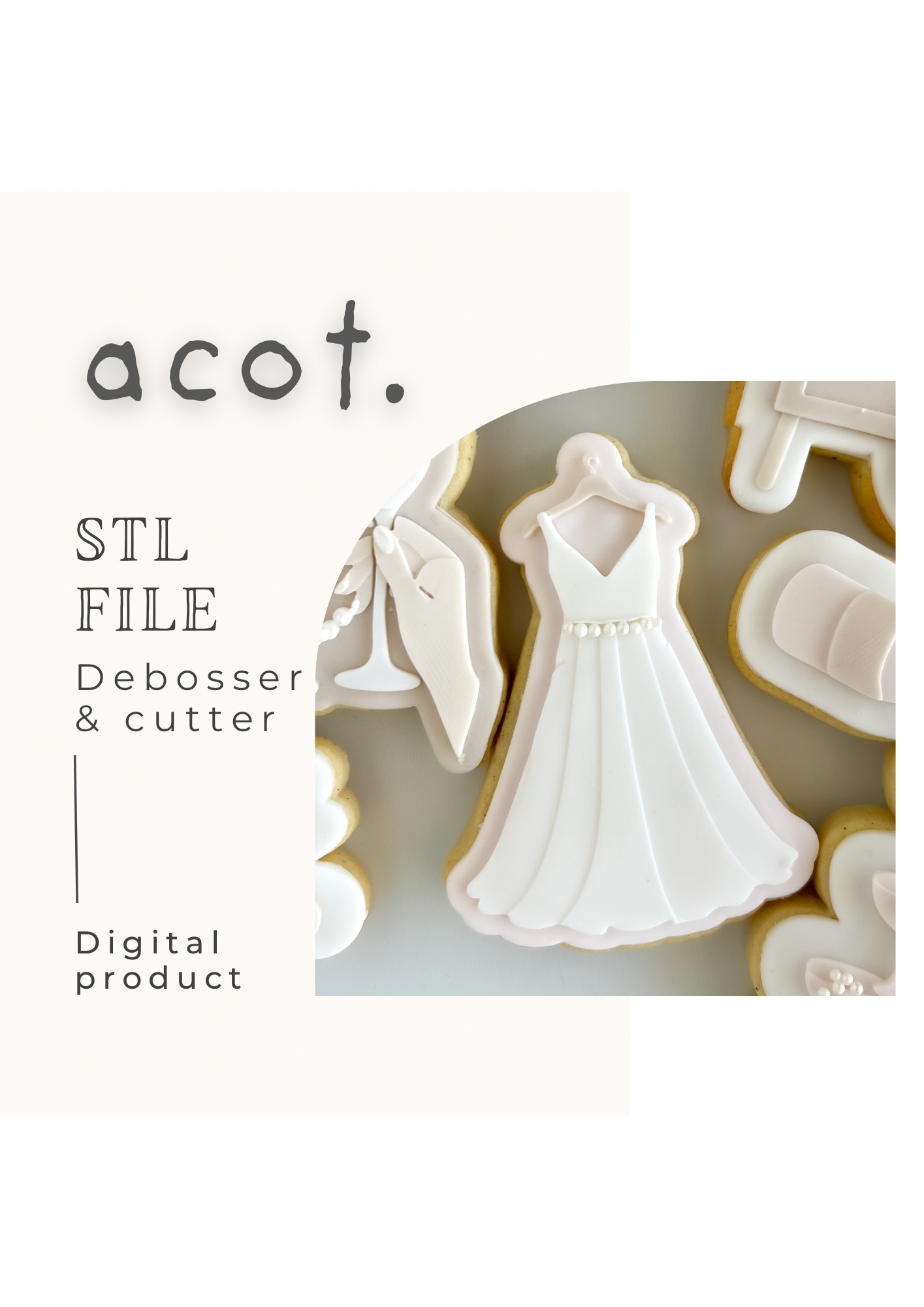 STL FILE Bride dress on coat hanger debosser and cutter