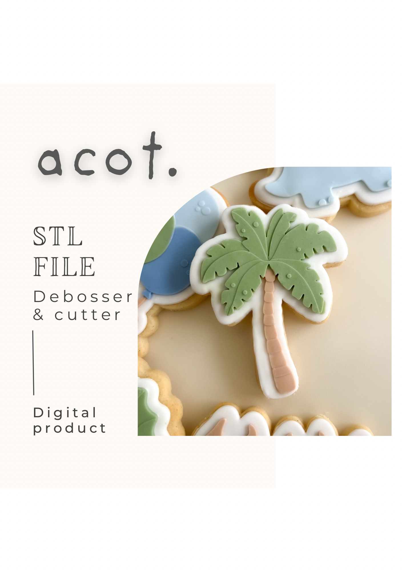 STL FILE Palm tree debosser and cutter