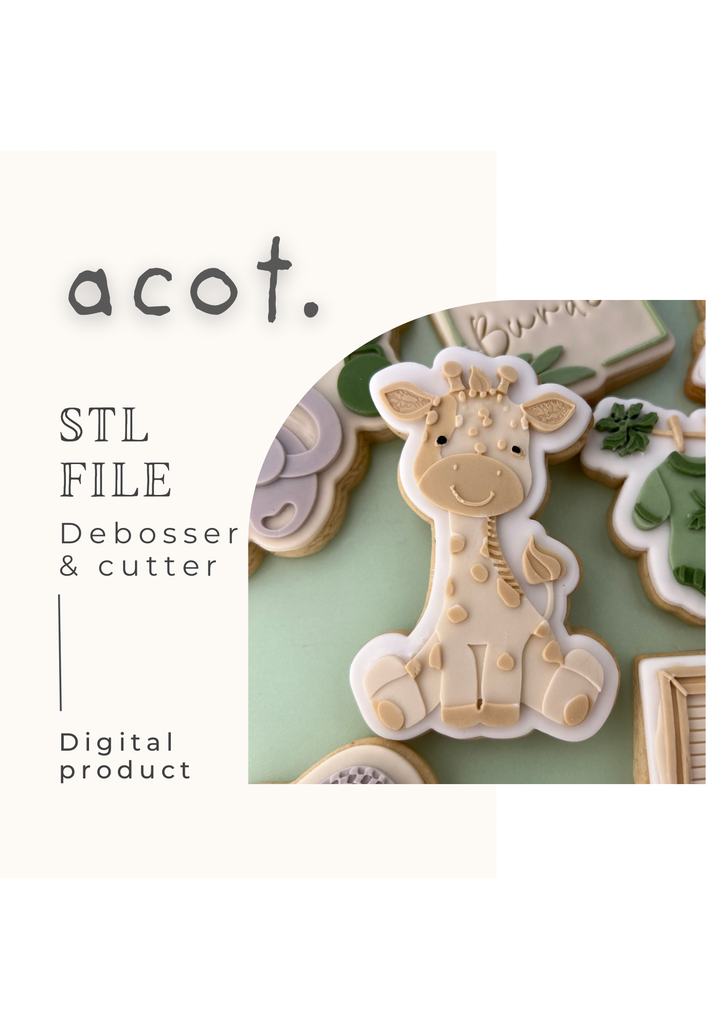 STL FILE Giraffe debosser and cutter