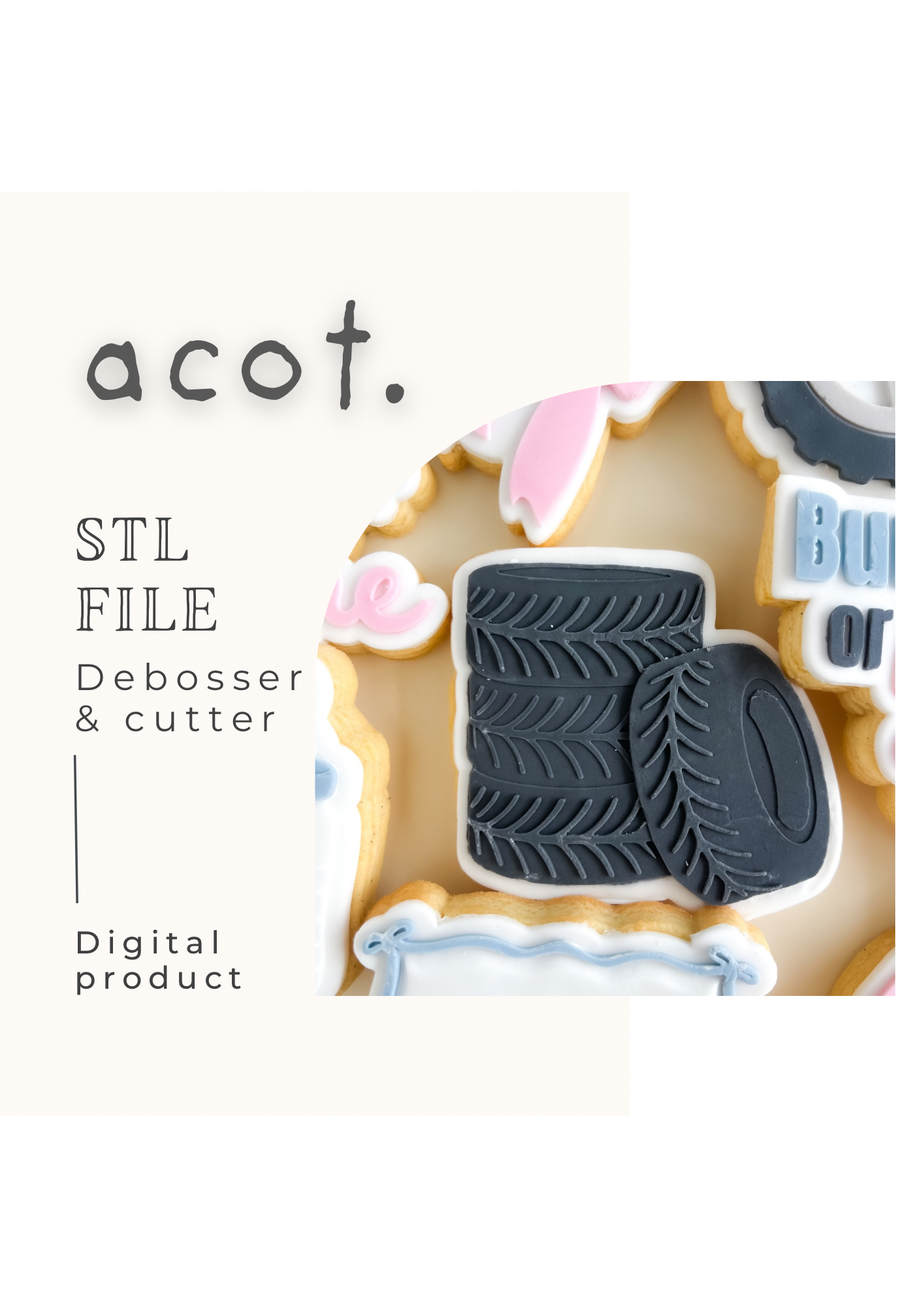 STL FILE Tyre stack debosser and cutter