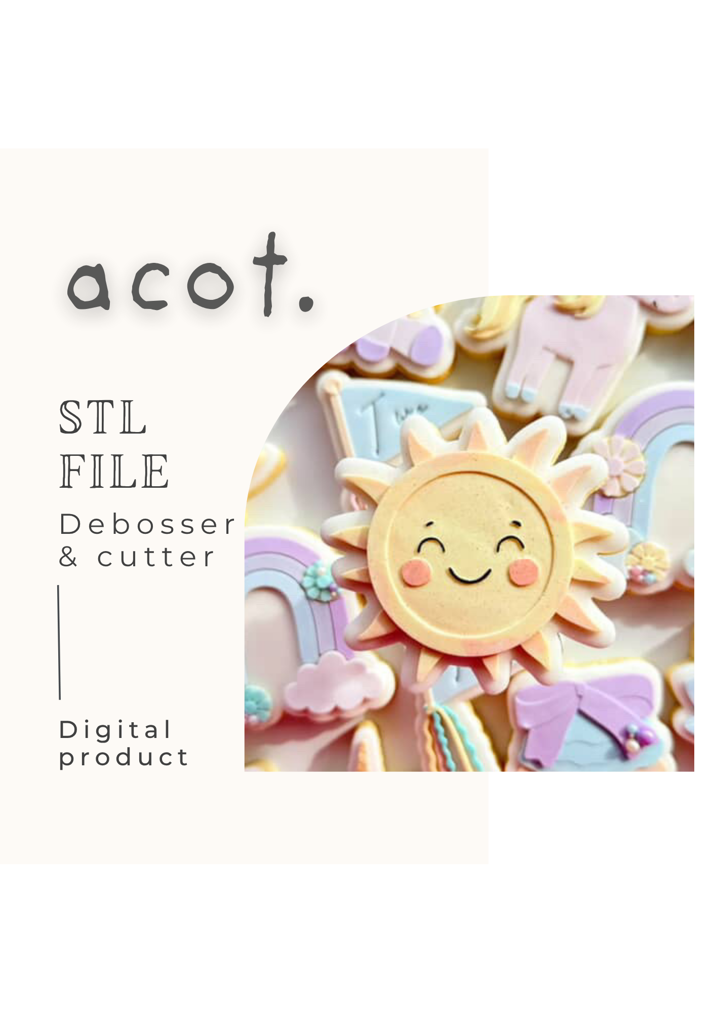 STL FILE Cute sun debosser and cutter