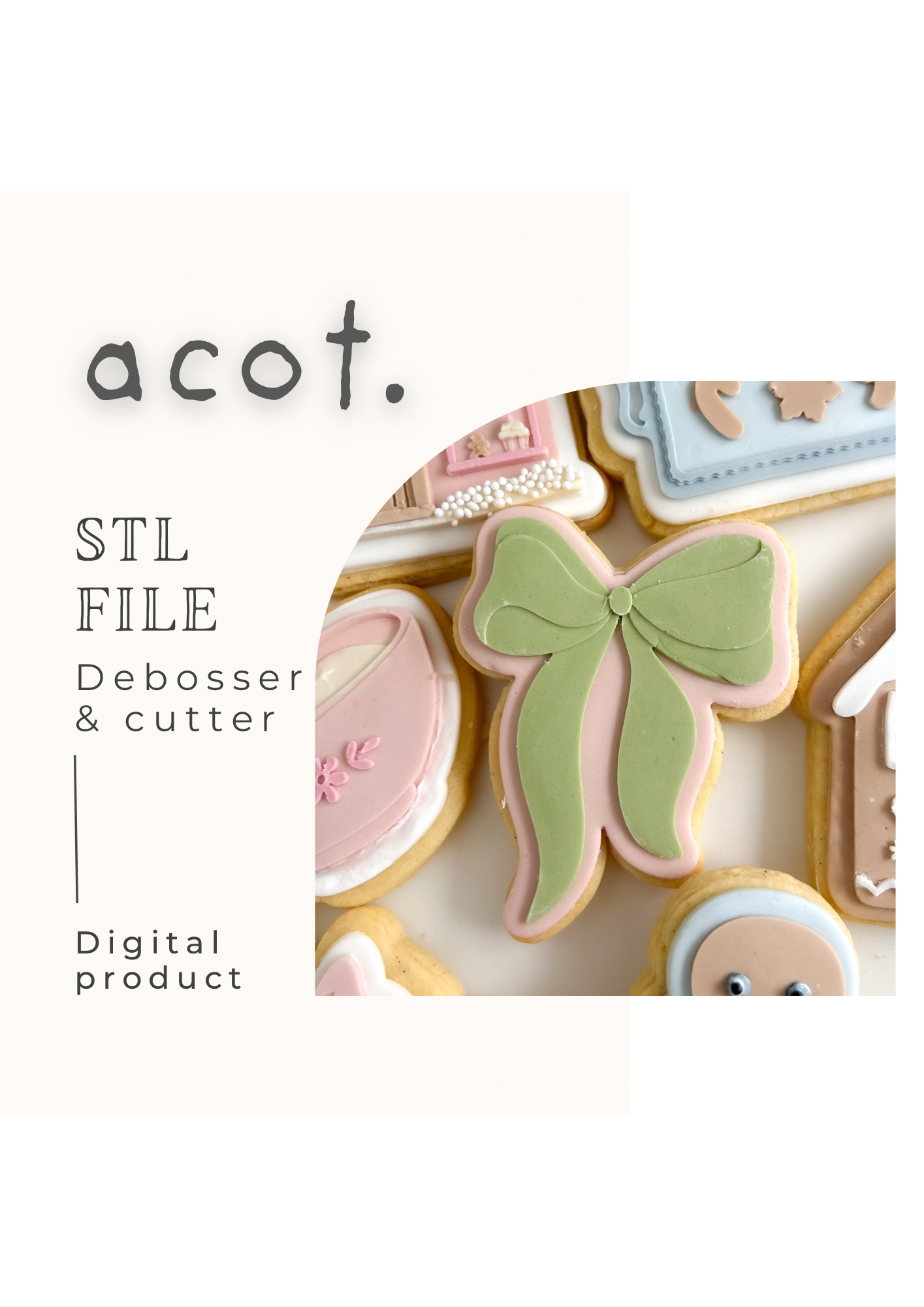STL FILE Christmas bow V2 debosser and cutter