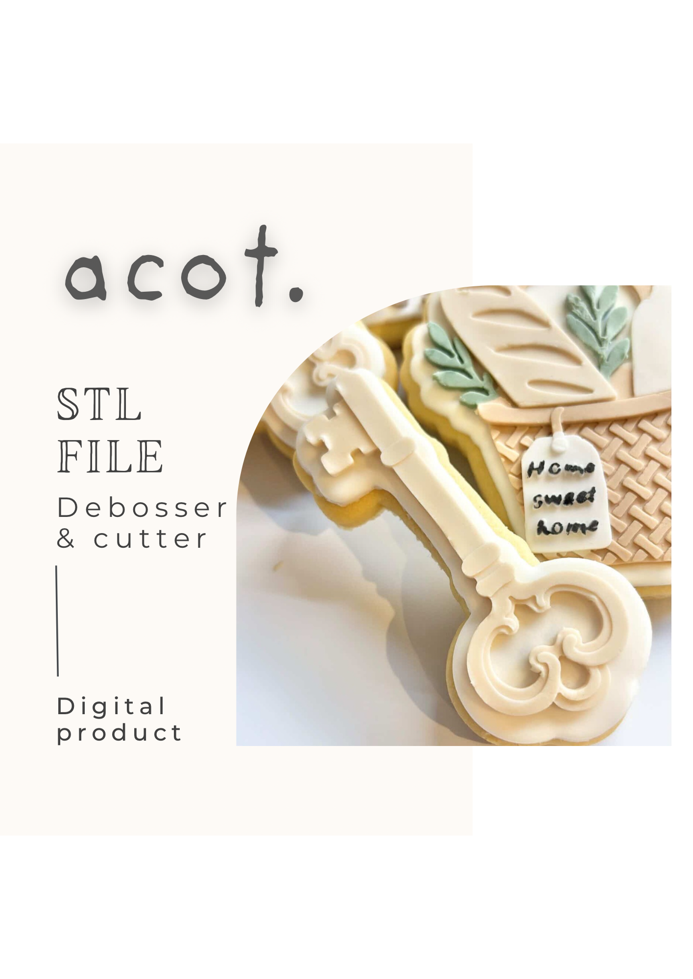 STL FILE Elegant/ Vintage key debosser and cutter